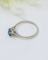 Blue Tourmaline Sterling Silver Ring – Voice of Intuition | Size 8