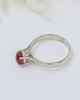 Pink Tourmaline Sterling Silver Ring – Loving Heart | Size 9