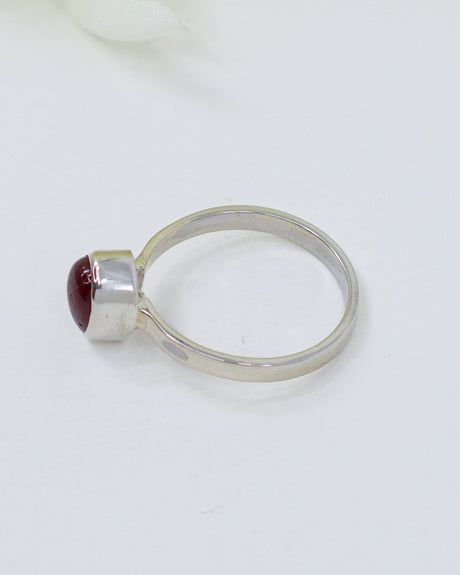 Ruby Sterling Silver Ring – Sacred Flame | Size 7