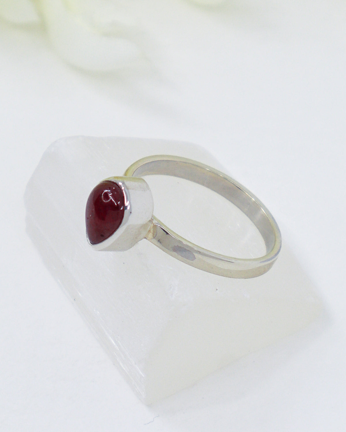 Ruby Sterling Silver Ring – Sacred Flame | Size 7