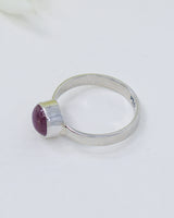 Ruby Sterling Silver Ring – Heart of Fire | Size 8