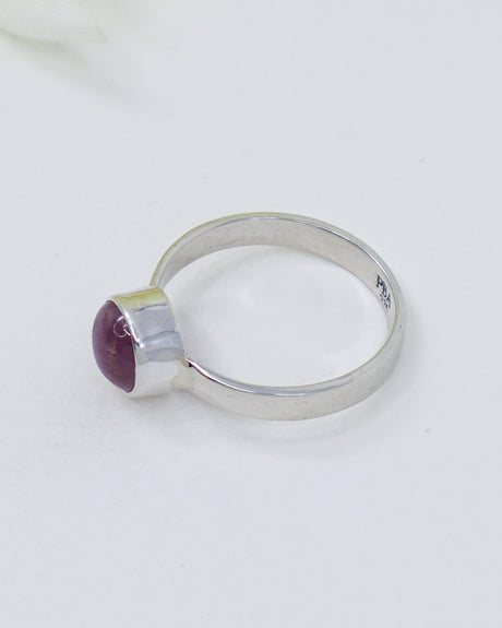 Ruby Sterling Silver Ring – Heart of Fire | Size 8