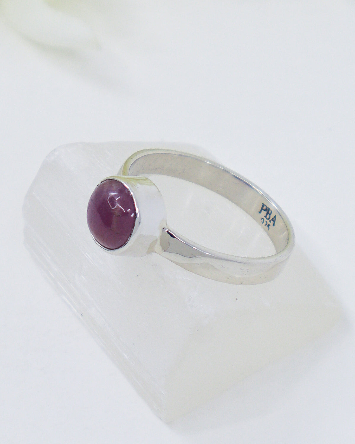 Ruby Sterling Silver Ring – Heart of Fire | Size 8