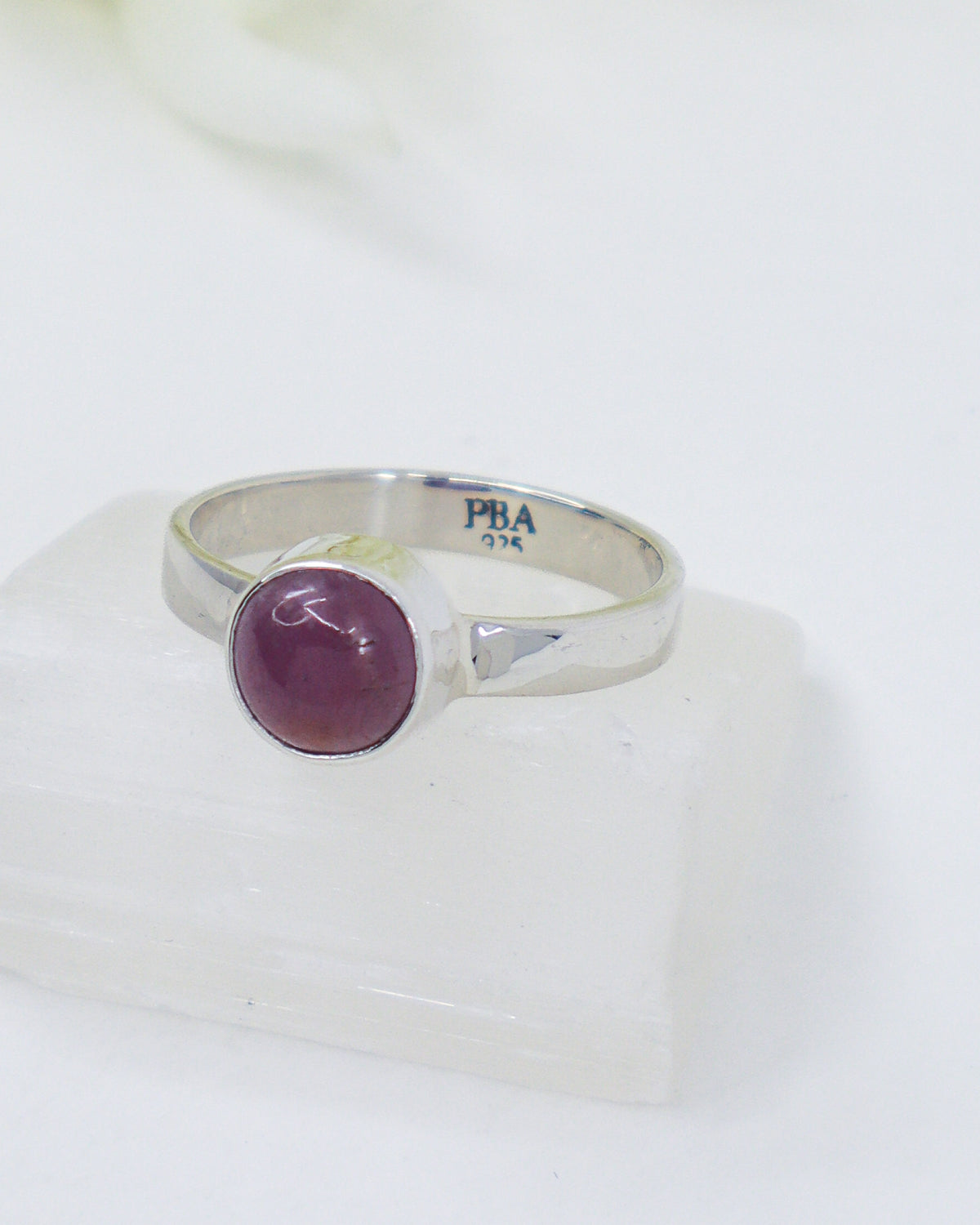Ruby Sterling Silver Ring – Heart of Fire | Size 8