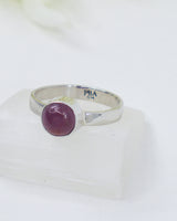 Ruby Sterling Silver Ring – Heart of Fire | Size 8