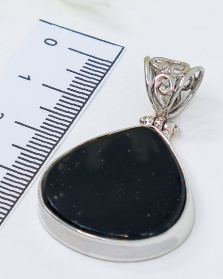 Black Tourmaline Sterling Silver Pendant – Guardian Stone