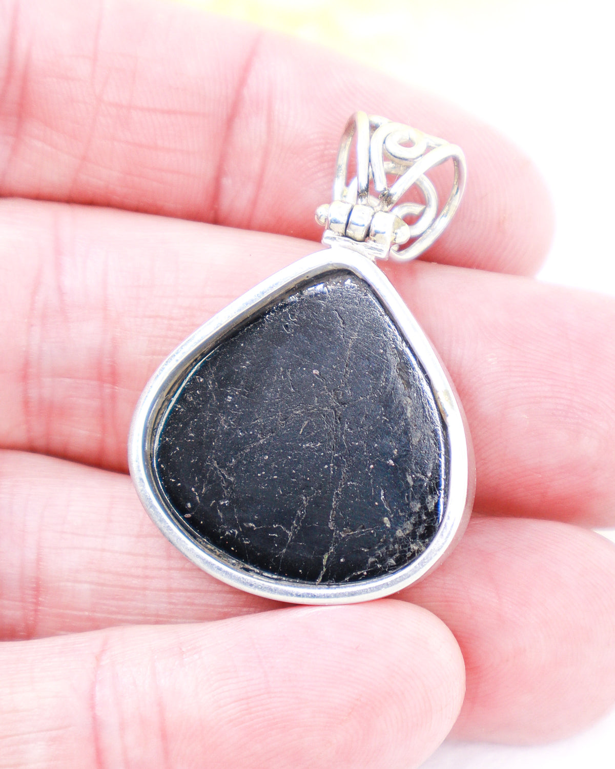 Black Tourmaline Sterling Silver Pendant – Guardian Stone
