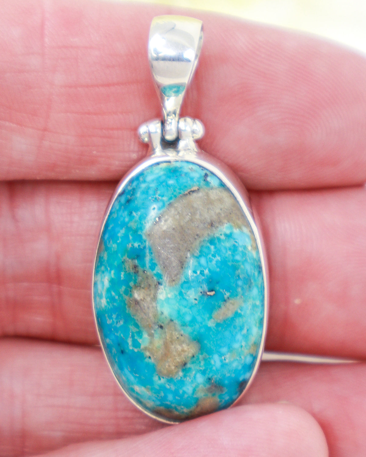 Turquoise Sterling Silver Pendant | Earth & Sky | Protection & Truth