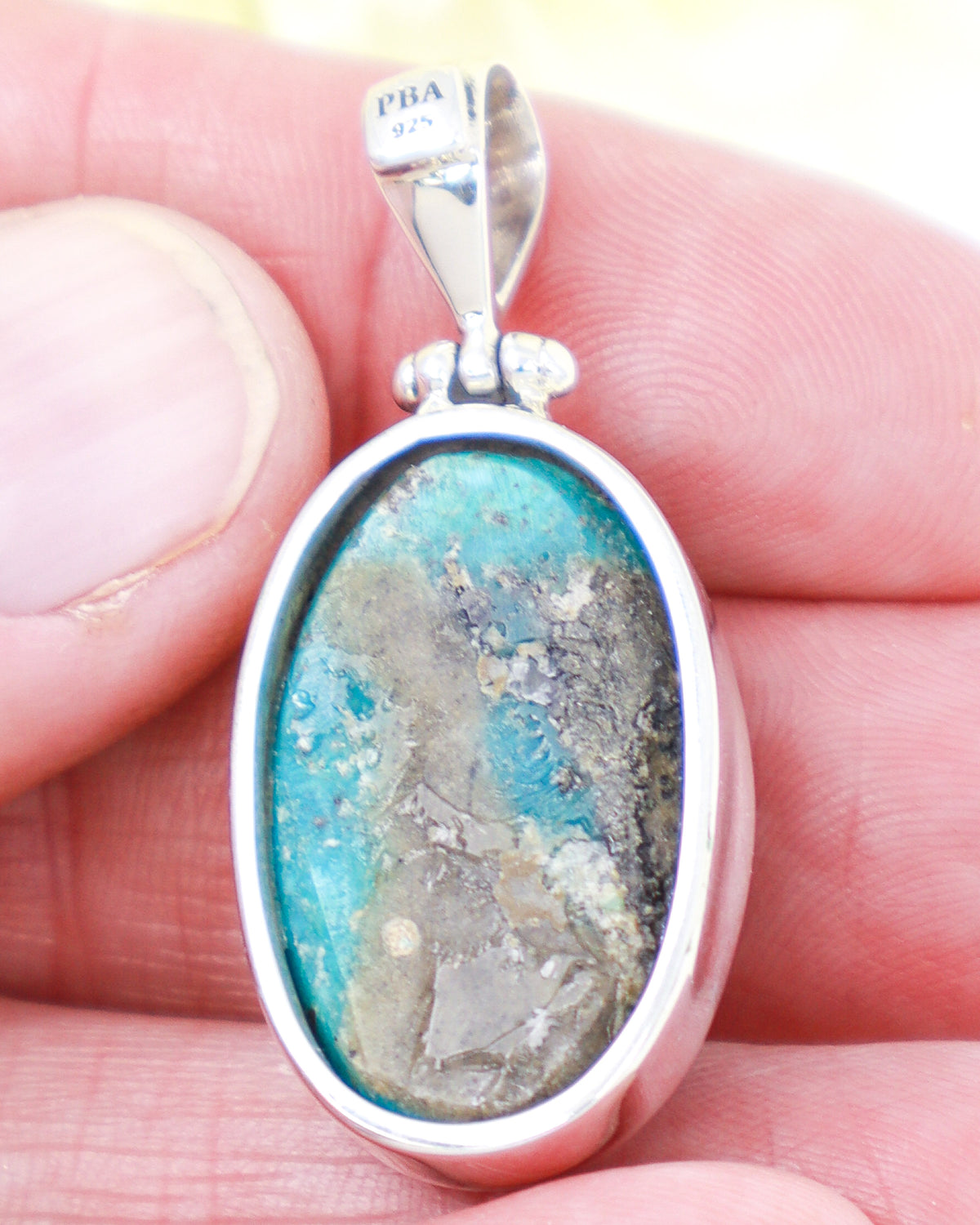 Turquoise Sterling Silver Pendant | Earth & Sky | Protection & Truth