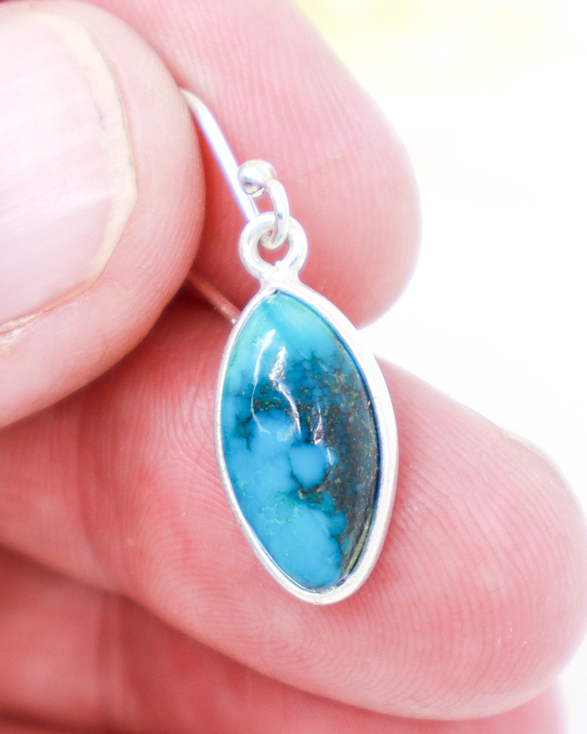 Natural Turquoise Sterling Silver Earrings | Protection & Truth