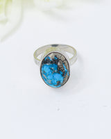 Turquoise Silver Ring Size 8 | The Sky Guardian | Protection & Wisdom