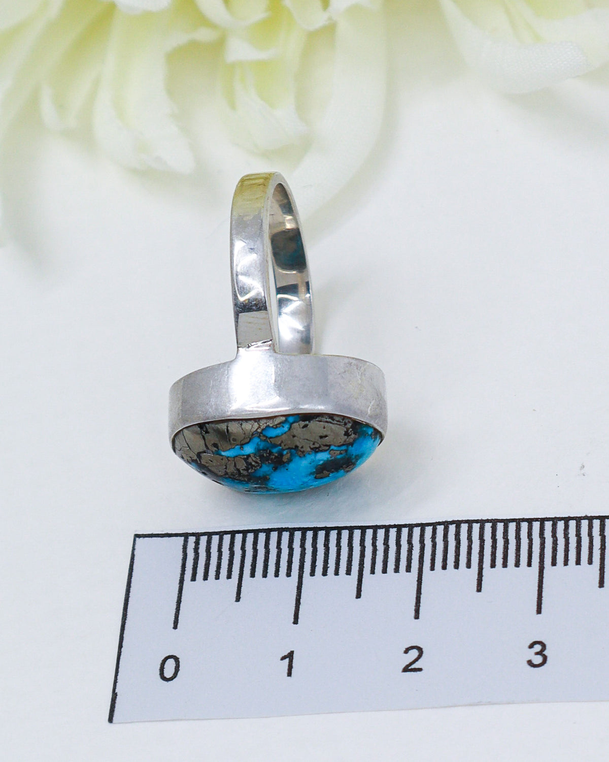 Turquoise Silver Ring Size 8 | The Sky Guardian | Protection & Wisdom