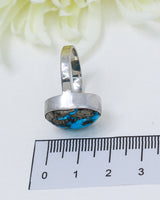 Turquoise Silver Ring Size 8 | The Sky Guardian | Protection & Wisdom