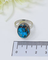 Turquoise Silver Ring Size 8 | The Sky Guardian | Protection & Wisdom