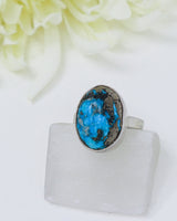 Turquoise Silver Ring Size 8 | The Sky Guardian | Protection & Wisdom