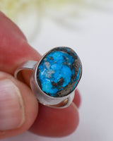 Turquoise Silver Ring Size 8 | The Sky Guardian | Protection & Wisdom