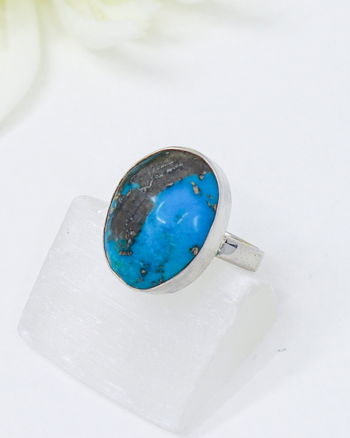 Turquoise Silver Ring Size 7 | The Ancient Guardian | Protection & Truth