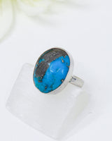 Turquoise Silver Ring Size 7 | The Ancient Guardian | Protection & Truth