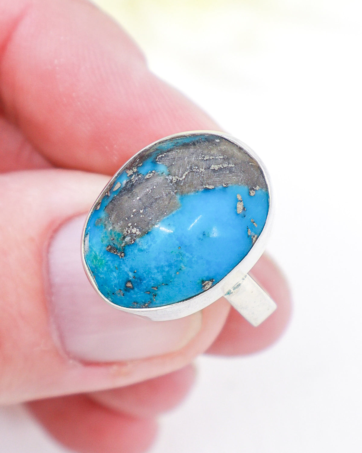 Turquoise Silver Ring Size 7 | The Ancient Guardian | Protection & Truth