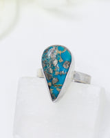 Turquoise Silver Ring Size 7 | Sacred Voice | Protection & Truth