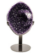 Large Uruguayan amethyst druzy cluster on stand with deep purple crystals and natural stalactite formation, 3.1kg statement piece.
