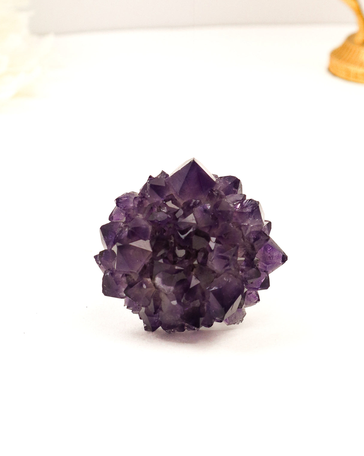 62g Uruguay Amethyst Rose featuring deep purple crystal points and natural rose formation from Uruguay. Premium collector quality Amethyst specimen.