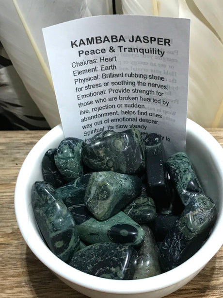 Kambaba Jasper Tumbled - Connection with Nature. Meditation.