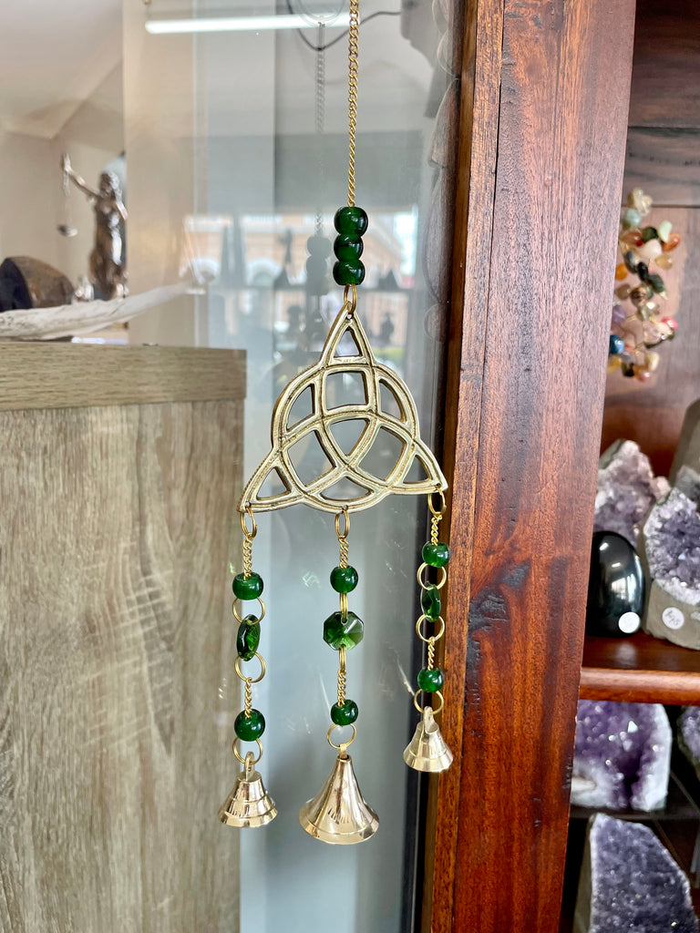 Triquetra Brass Hanging with Bells