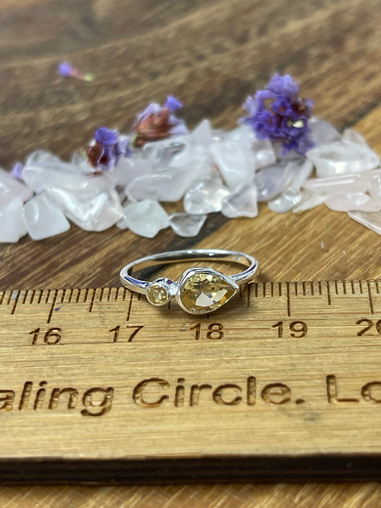 Citrine Silver Ring Size 6 - Manifestation. Abundance.