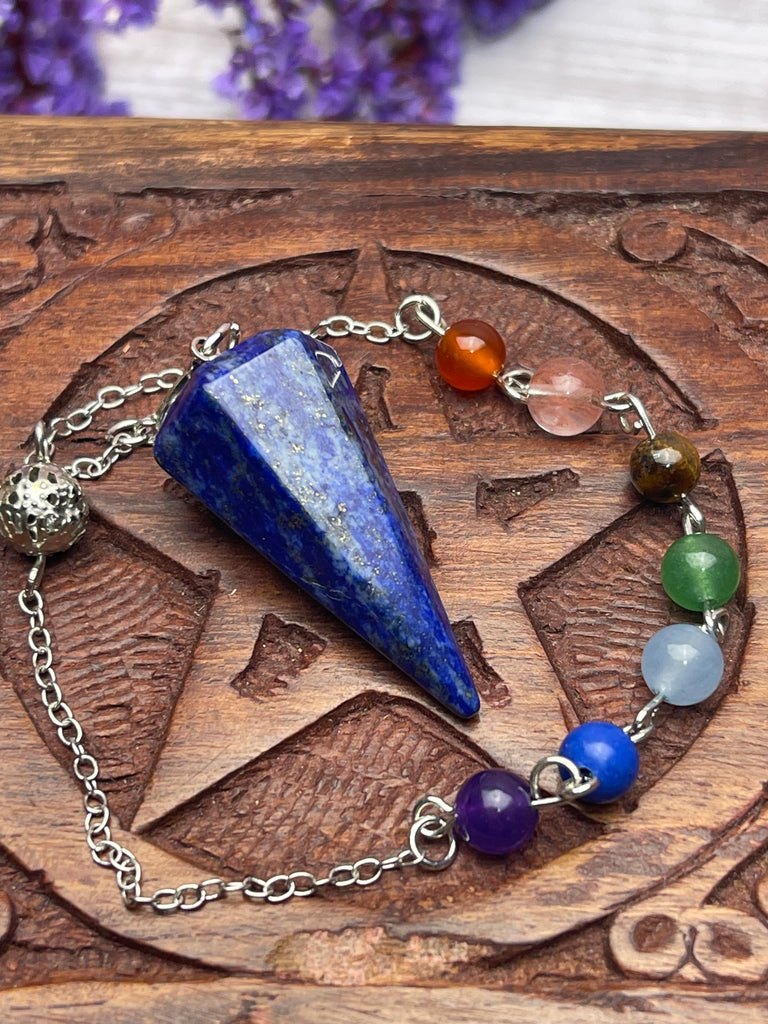 Lapis Lazuli Pendulum on Chakra Chain