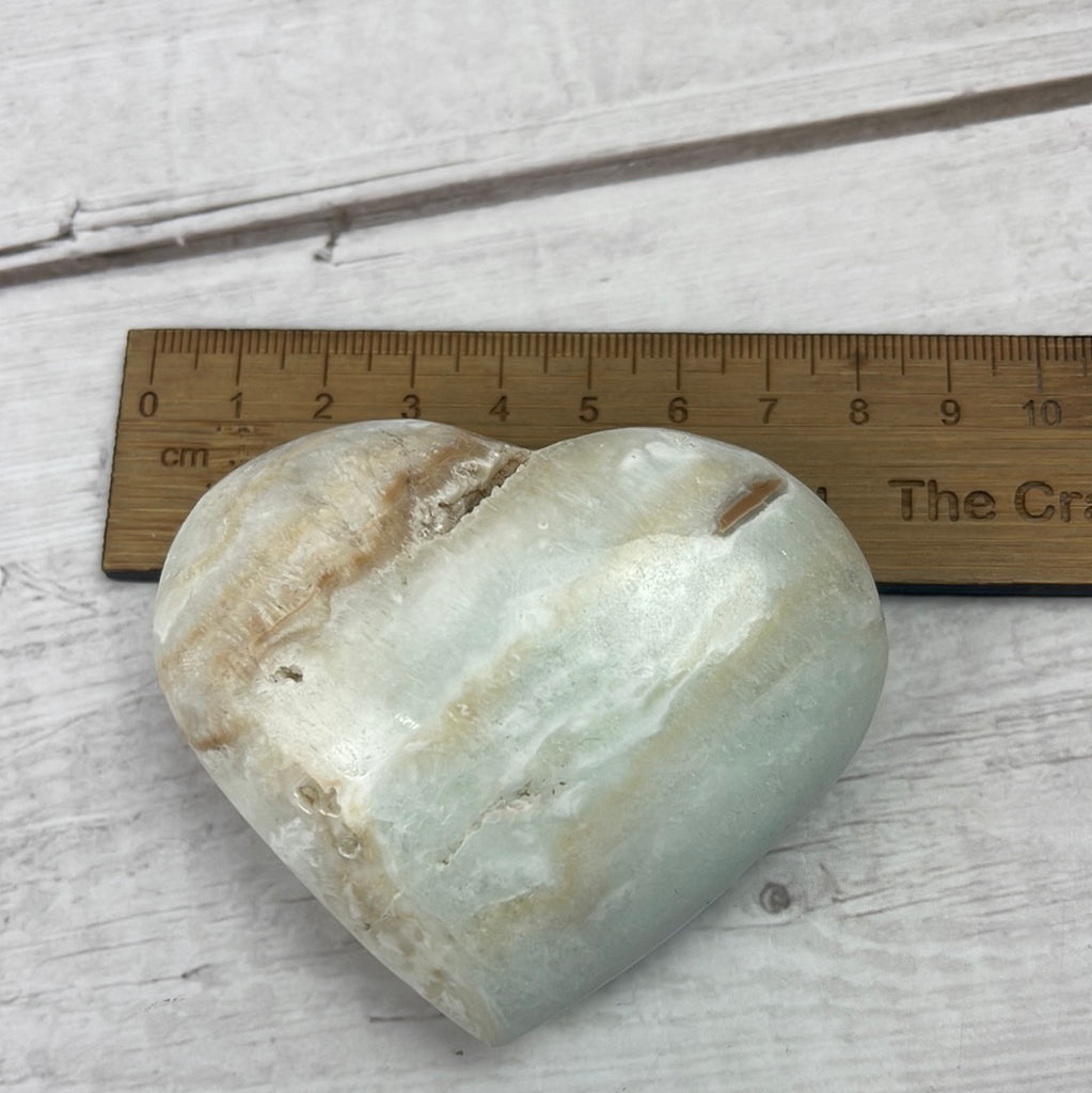 Caribbean Blue Calcite Heart - Calming, Clairvoyance & Astral Travel