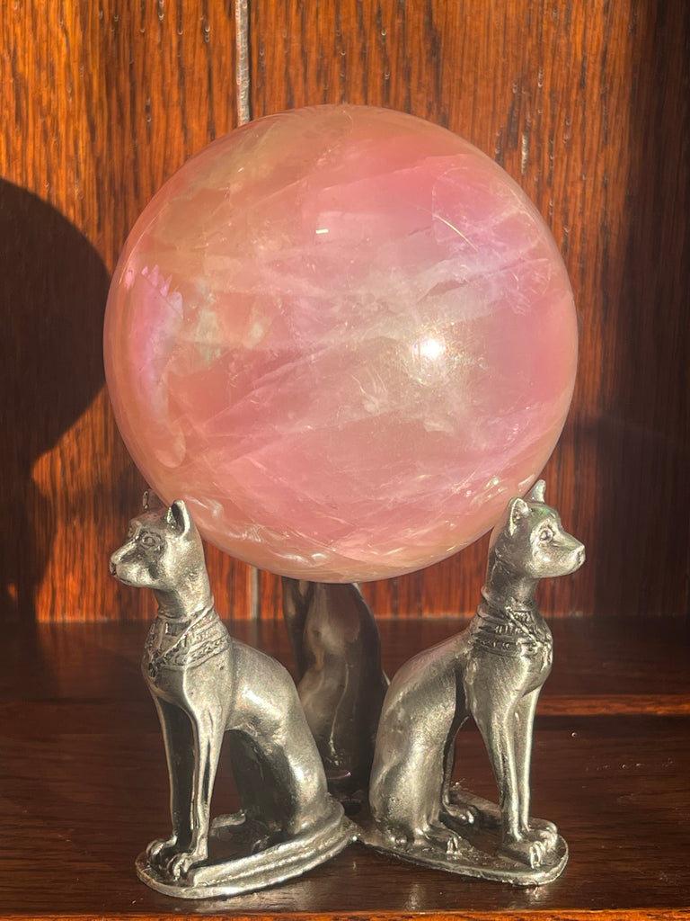 Rose Quartz Aura Sphere 8cm 812g- Unconditional Love & Peace