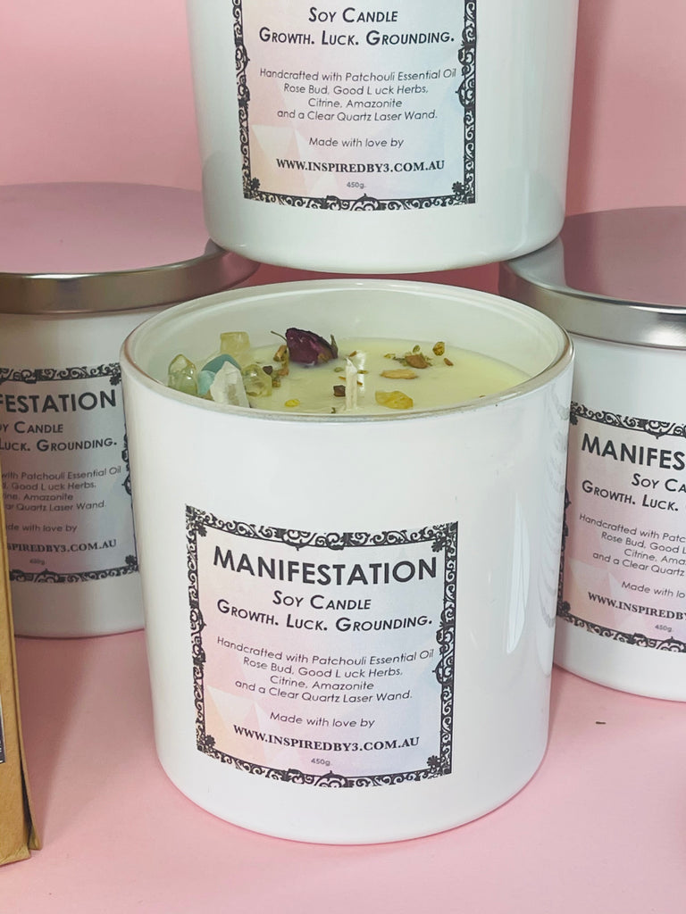 Manifestation Candle - Grounding. Growth. Good Luck. Patchouli Essential Oil