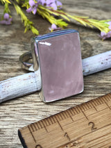 Rose Quartz XL Ring Size 11 - Love & Stress Relief