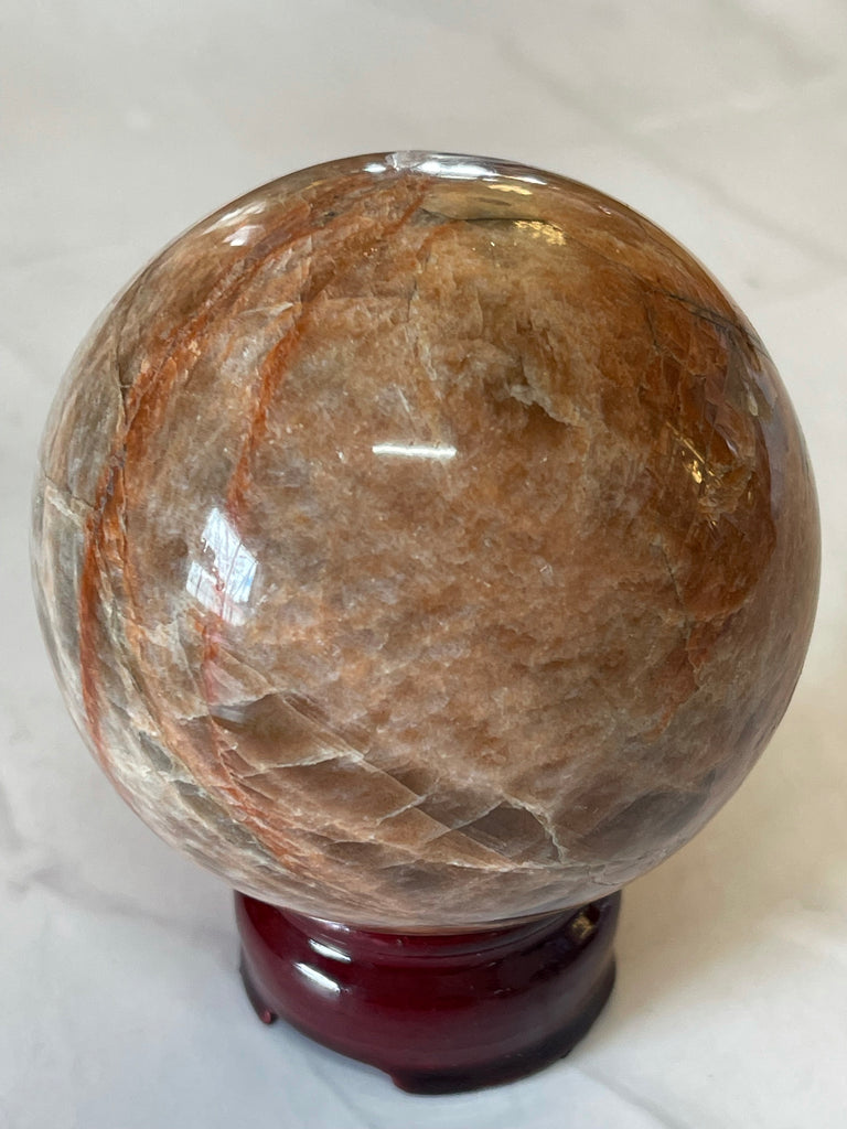 Moonstone Peach Sphere 691g - New Beginnings. Anxiety.