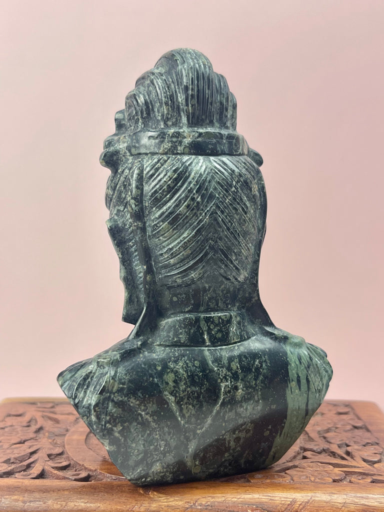 Kambaba Jasper Goddess Kuan Yin Carving 453g - Connection with Nature. Meditation