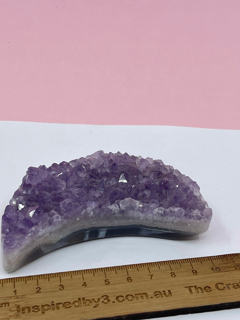 Amethyst Cluster Moon 230g - Protection & Intuition