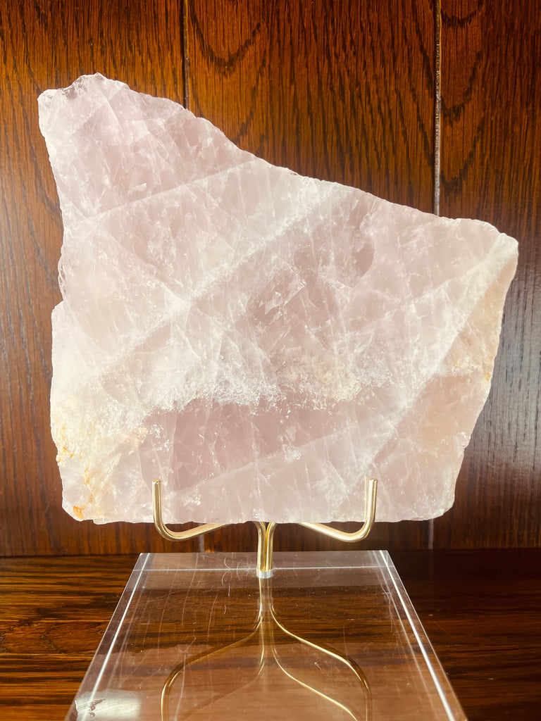 Rose Quartz Slice on Stand 1.119kg - Love and Peace