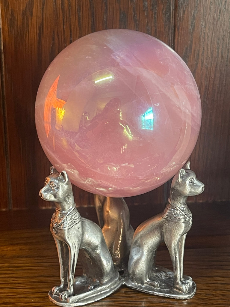 Rose Quartz Aura Sphere 8cm 812g- Unconditional Love & Peace