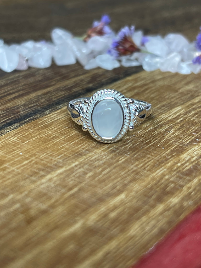 Rainbow Moonstone Ring Size 6 - Inner Peace. Protection.
