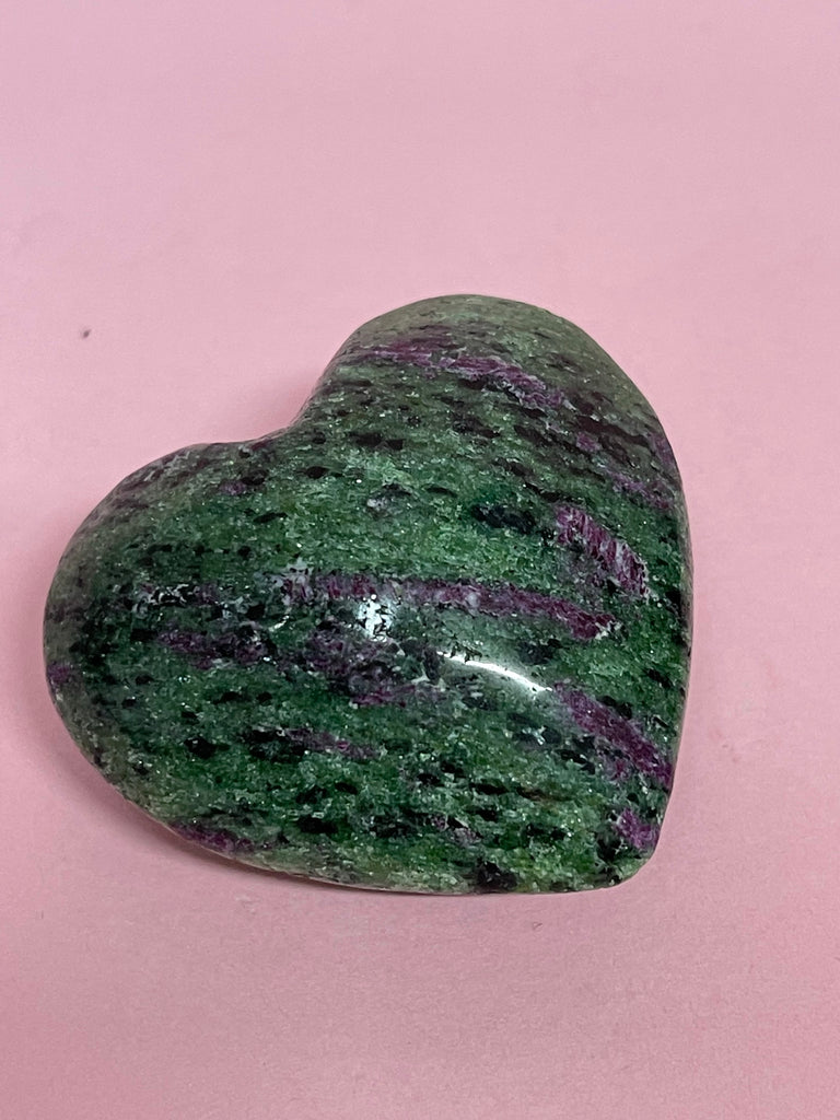 Ruby Zoisite Puffy Heart - Stimulates Psychic Abilities