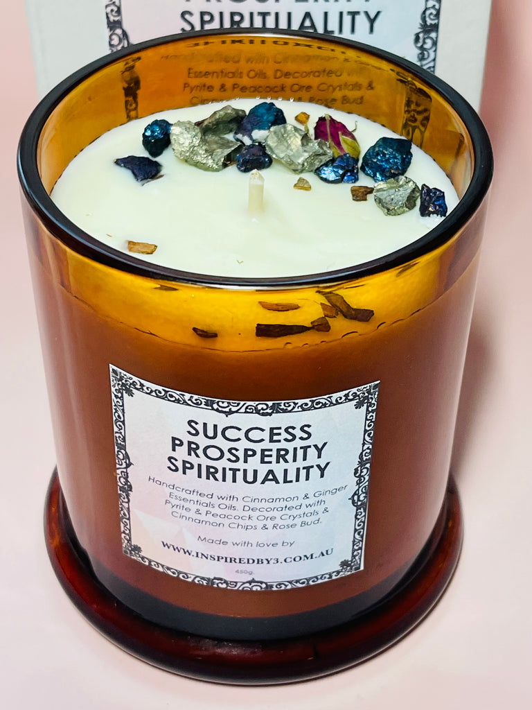 Manifestation Candle Large -  Success. Prosperity. Spirituality. Cinnamon & Ginger