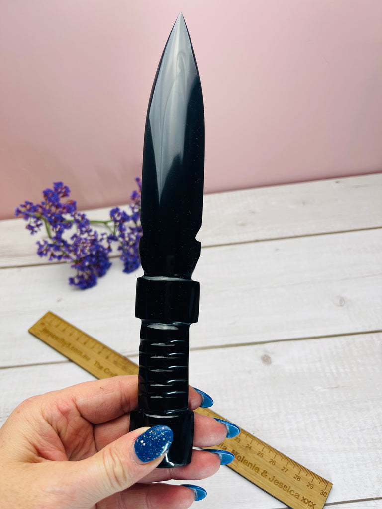 Black Obsidian Athame 24.6cm- Protection. Magick