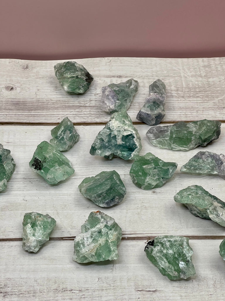 Green Fluorite Natural Chunks Small - Clearing Energy. Clarity. Memory.