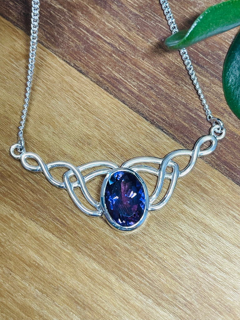 Amethyst Silver Necklace - Protection & Intuition