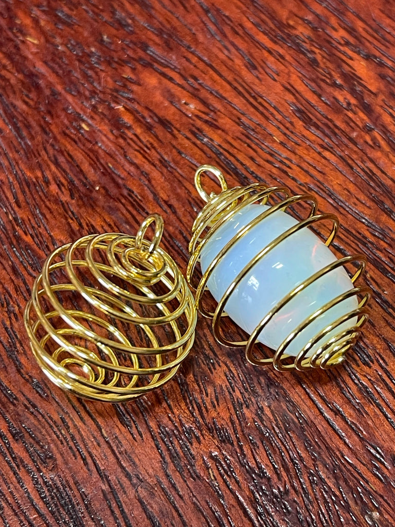 Spiral Cage Gold for Tumbled Stones
