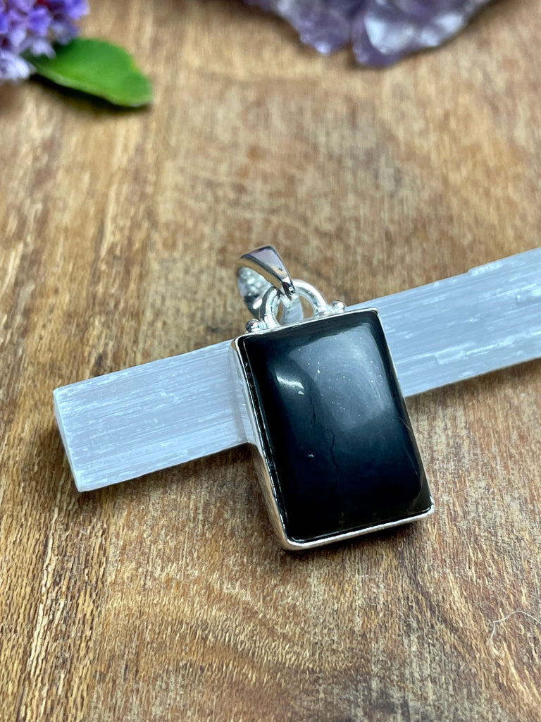Shungite Silver Pendant & Chain - Protection from EMF's.