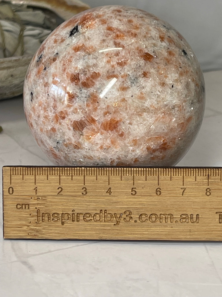 Sunstone Sphere 8.5cm - Leadership & Strength