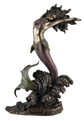 "Yemaya bronze statue – Goddess of the Ocean and Motherhood, symbol of love, fertility, and emotional healing"
