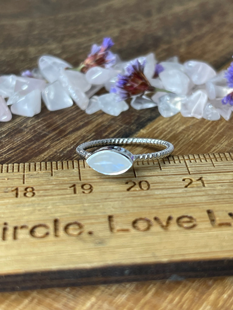 Rainbow Moonstone Ring Size 6 - Inner Peace. Protection.